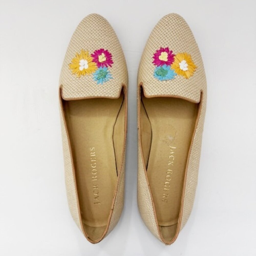 Jack Rogers Flower Embroidered Loafers Women's Size 8.5 - Picture 6 of 8